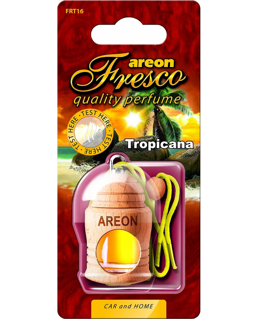 Areon Fresco Tropicana Car Air Freshener Room Freshener | Long Lasting Fragrance | 4ml | FRTN16