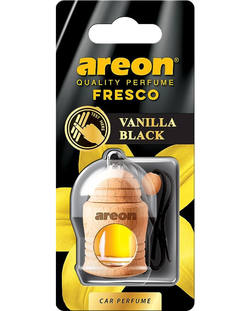 Areon Fresco Vanilla Black, Car Air Freshener, Room Freshener | Long Lasting Fragrance | 4ml | FRTN31