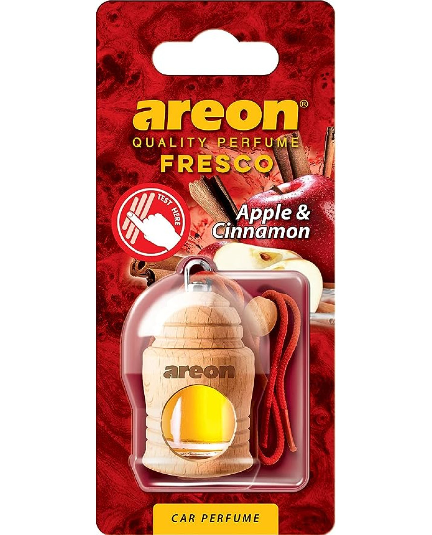 Areon Fresco Apple And Cinnamon, Car Air Freshener,Room Freshener | Long Lasting Fragrance | 4ml | FRTN21