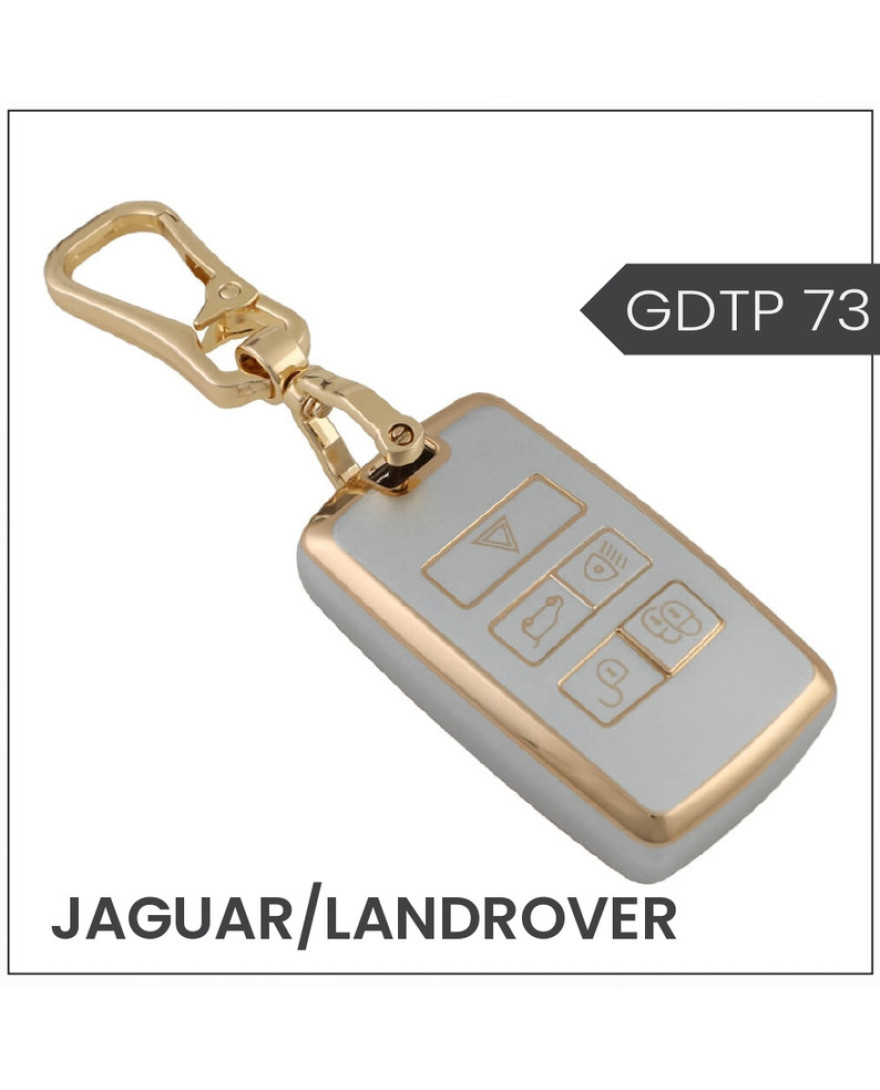 keycare Gold Dust TPU key cover And keychain for Range Rover Sport, Evoque, Velar, Discovery, Defender 5 Button Smart Key | GDTP 73