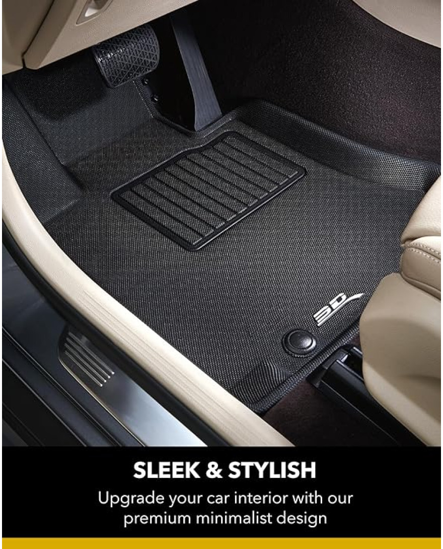 3D Kagu Floor Mat Compatible with  Maruti Suzuki Grand Vitara And Toyota Hyryder |  2020 to 2023 | Complete Set | Custom Fit |BLACK