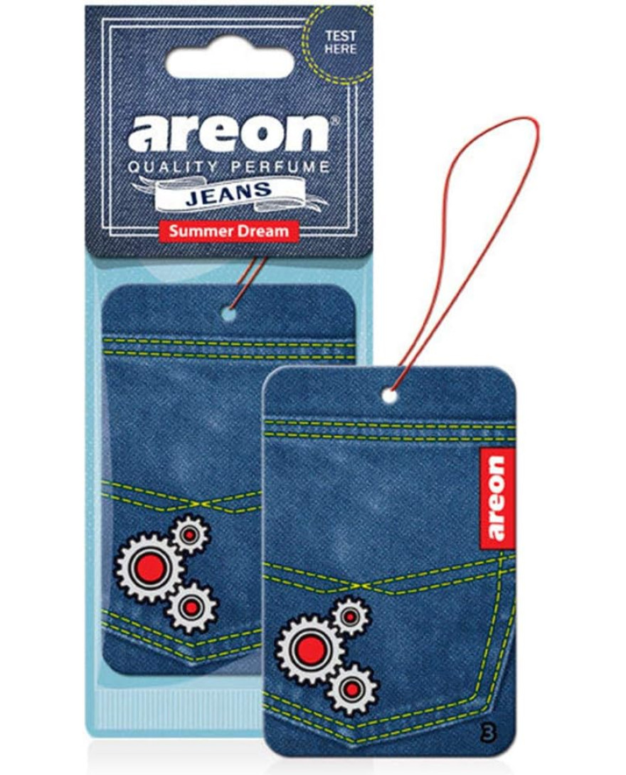 AREON Jeans Hanging Car Air Freshner | Summer Dream | Motion Logo | AJ03