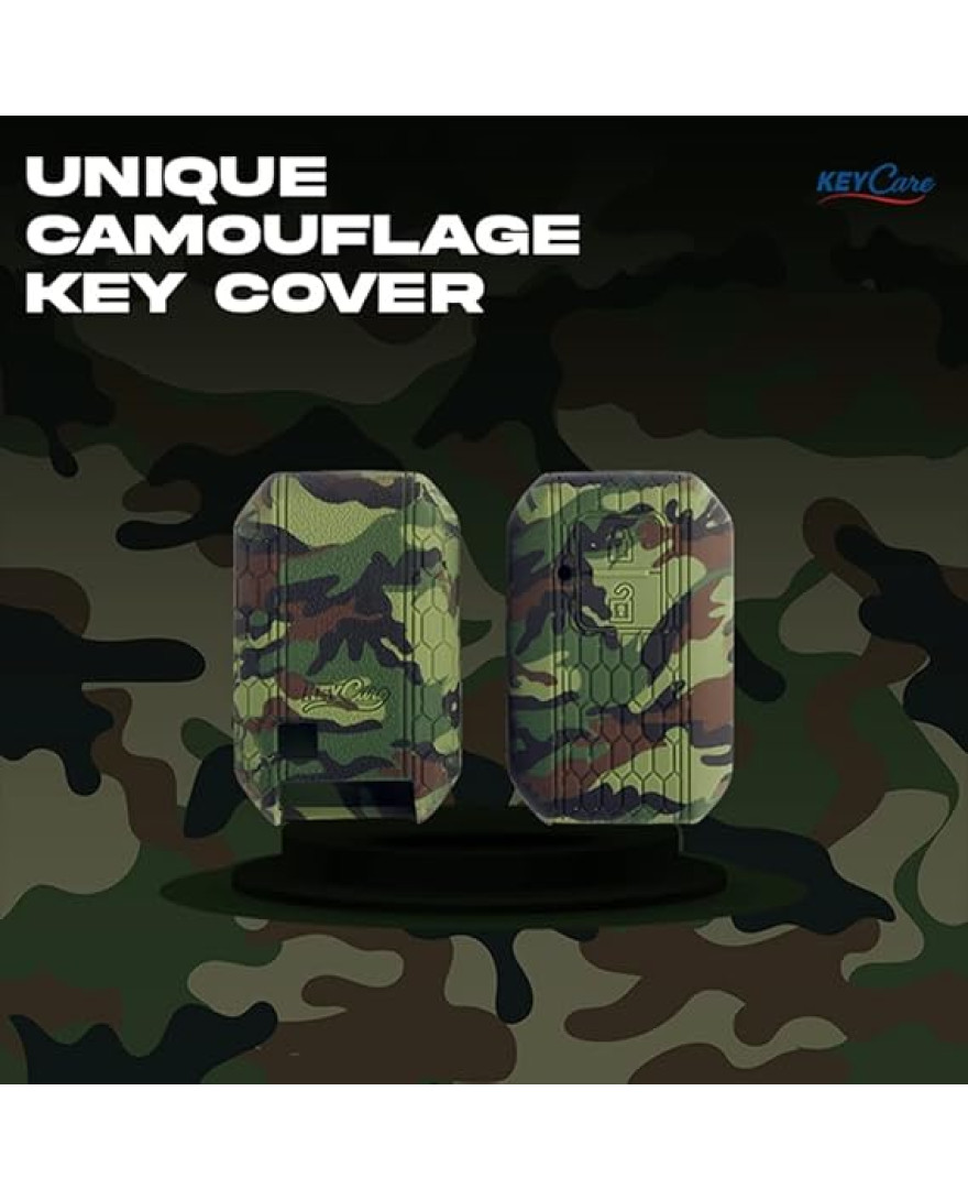 Keycare Camouflage Silicon Key Cover KC05 Compatible for Suzuki Jimny, Fronx, Baleno, Grand Vitara, Brezza, Swift, Ertiga, XL6, DZire, Ignis 2 Button Smart Key