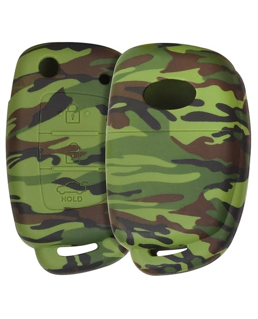 keycare Camouflage Silicon Key Cover fit for Hyundai | 3 Button flip Key KC 07 Camo