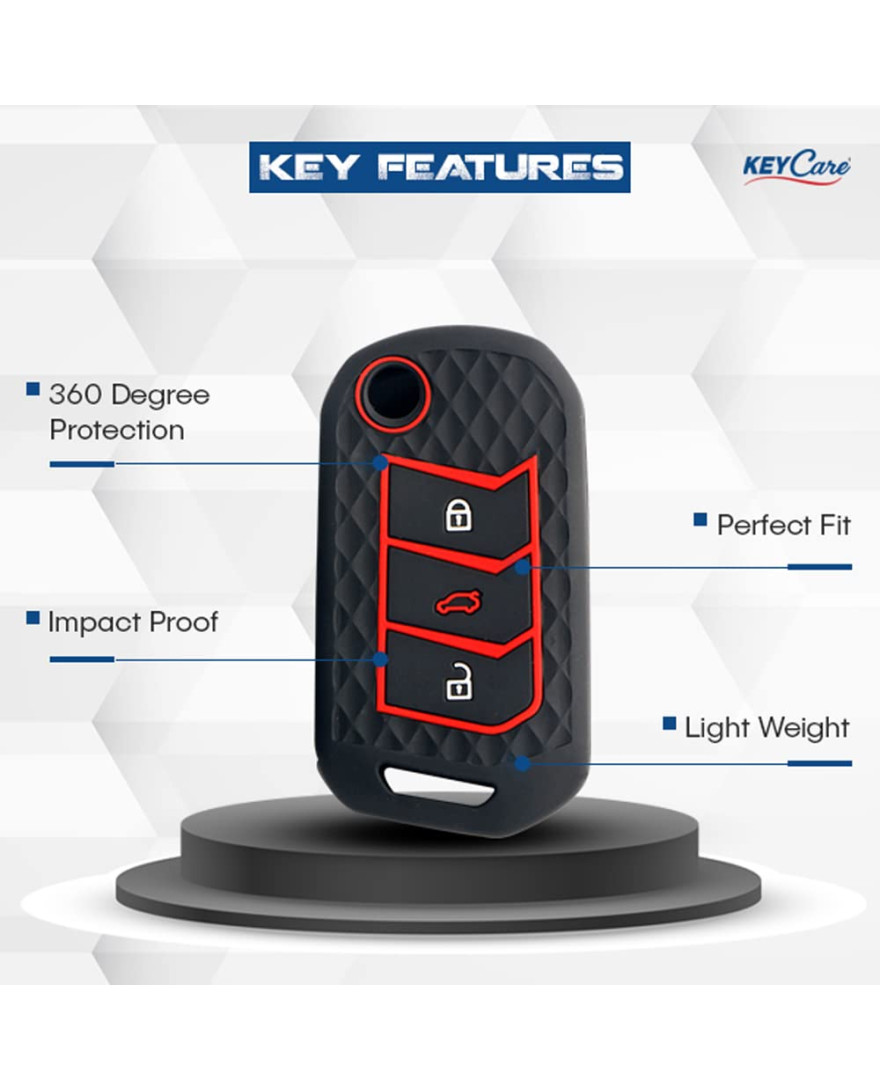 Keycare Silicon key cover fit for Marazzo, TUV300 Plus, Scorpio, Thar 2020, XUV700, XUV300, Bolero 2020, XUV400, Scorpio-N flip key | KC 09