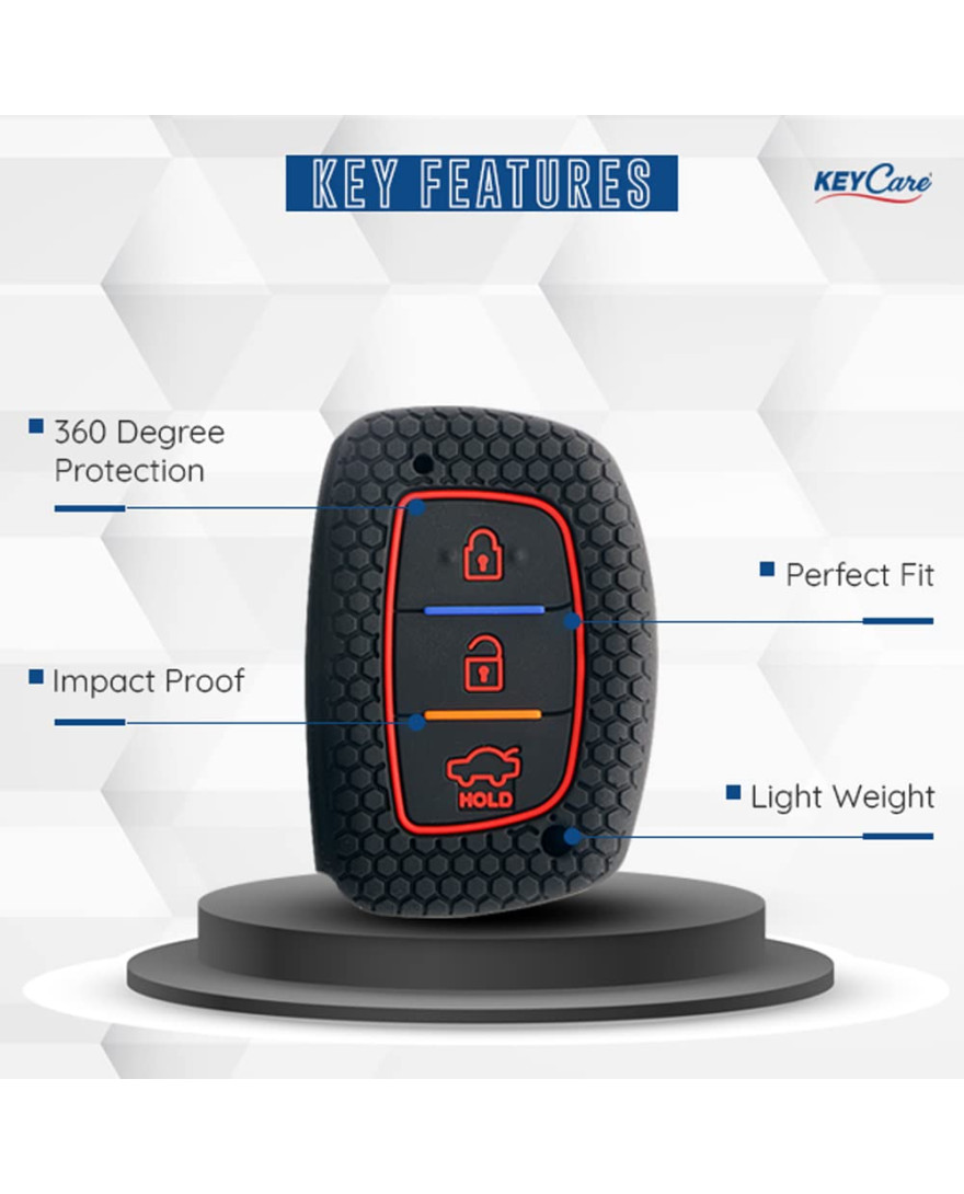 Keycare Silicon key cover fit for  Creta, I20 2020, I20 Elite, I20 Active, Grand I10, Aura, Xcent 19 Onwards, Venue flip key | KC 10