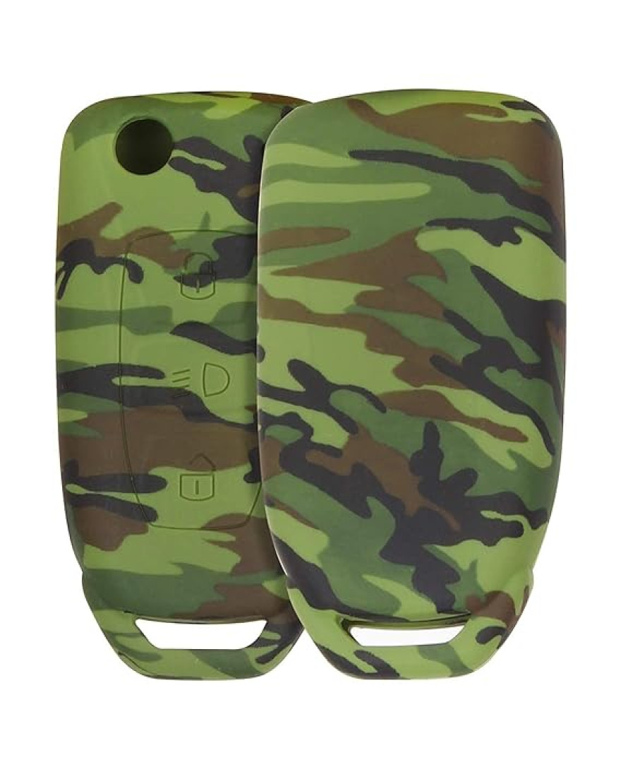 keycare Camouflage Silicon Key Cover KC29 fit for Tata Zest, Bolt, Tiago, Tigor, Nexon, Harrier, Safari Storme, Hexa 3 Button flip Key