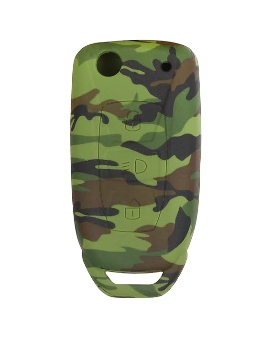 keycare Camouflage Silicon Key Cover KC29 fit for Tata Zest, Bolt, Tiago, Tigor, Nexon, Harrier, Safari Storme, Hexa 3 Button flip Key