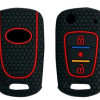 Keycare Silicon Key Cover KC45 Compatible for Hyundai i10, Old i20, Verna Fluidic 2007-2011 Models with flip Key | Black