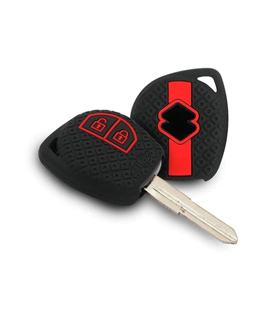 Keycare Silicon key cover fit for All Maruti Suzuki Car 2 button remote key | KC63 | Black