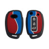 KeyCare Duo Style Key Cover for Hyundai 3b/4b Smart keys for Venue, New Creta, New i20,Alcazar, Elite i10, Xcent etc. Smart Keys | Red/Blue | KC D02