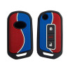 KeyCare Duo Style Key Cover KC D07 for Mahindra Bolero, Scorpio-N, Scorpio, TUV300, XUV 300, Thar, XUV700, Marazzo flip Key | Red/Blue