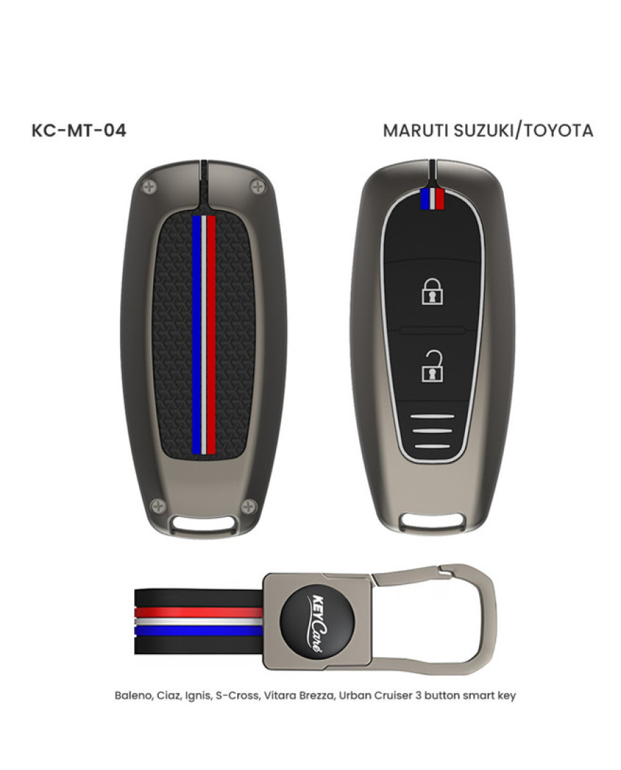 Keycare Metal Key Cover MT-04 for Maruti Suzuki And Toyota Cars