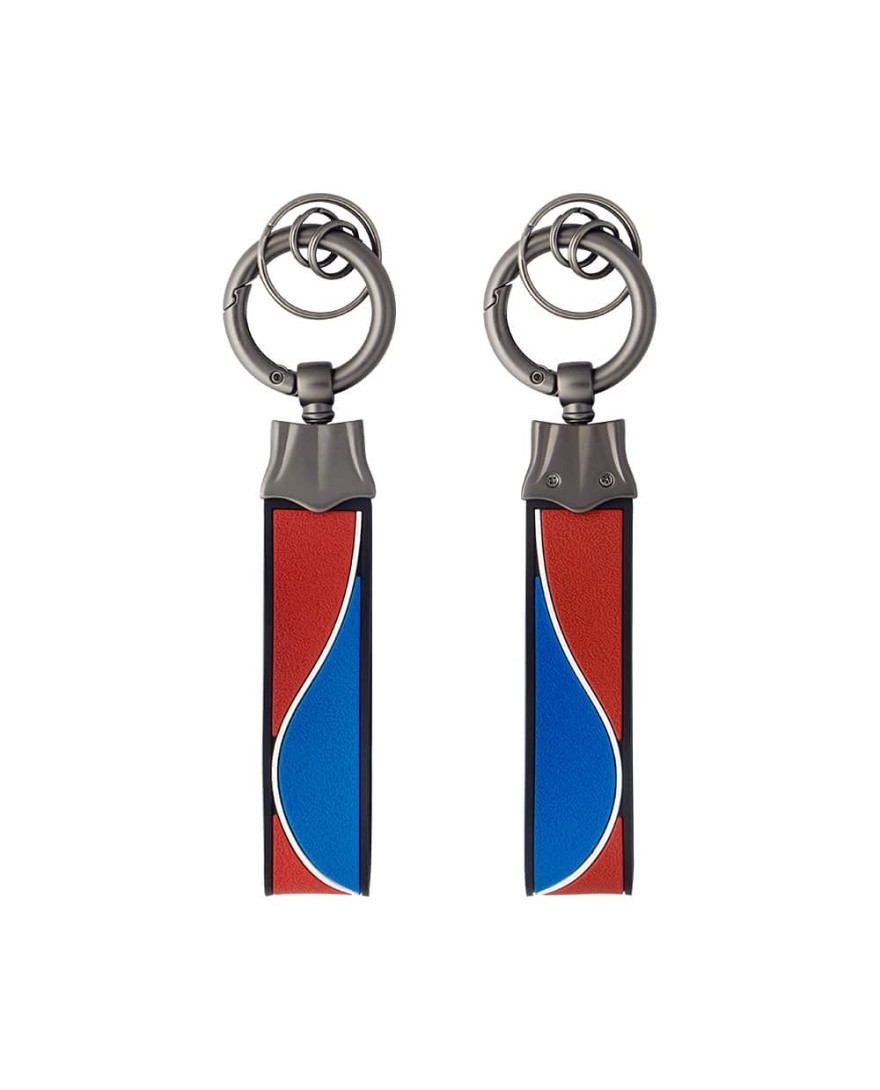 KeyCare Duo Style Textured Key Chain for car Keys | Red/Blue | DUO KC-01