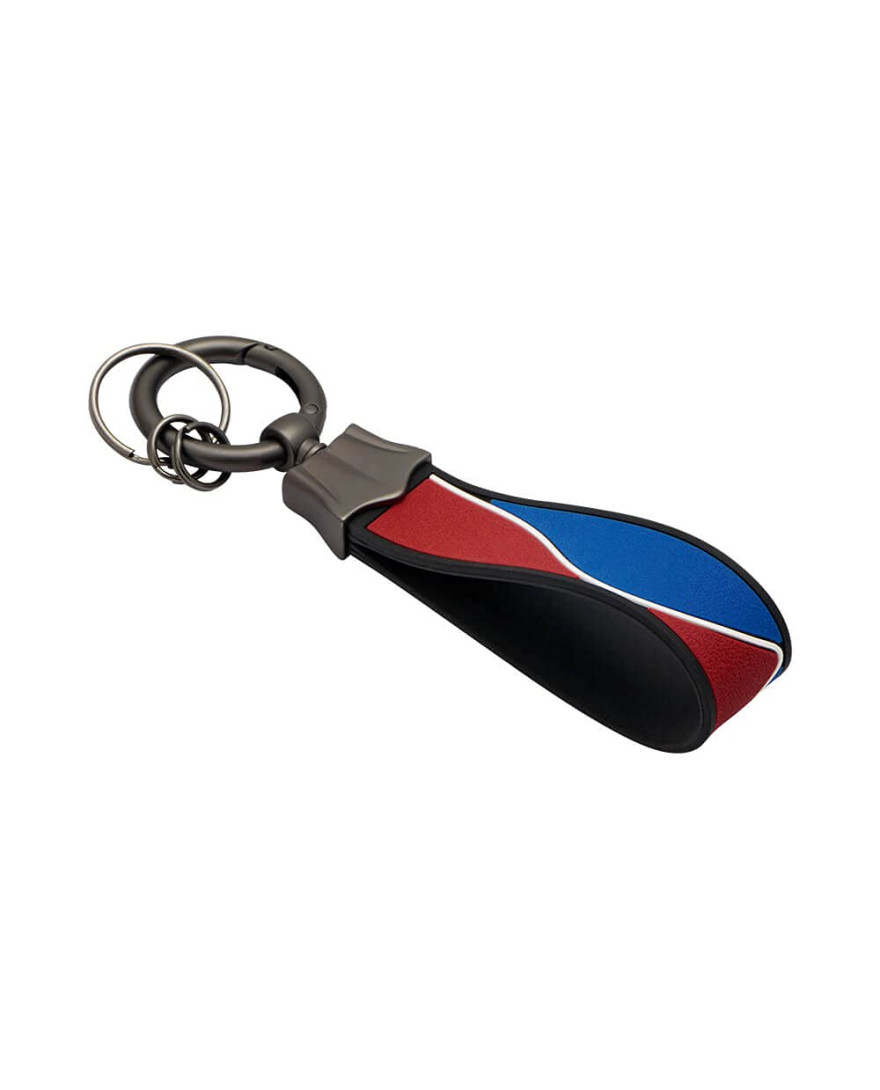 KeyCare Duo Style Textured Key Chain for car Keys | Red/Blue | DUO KC-01