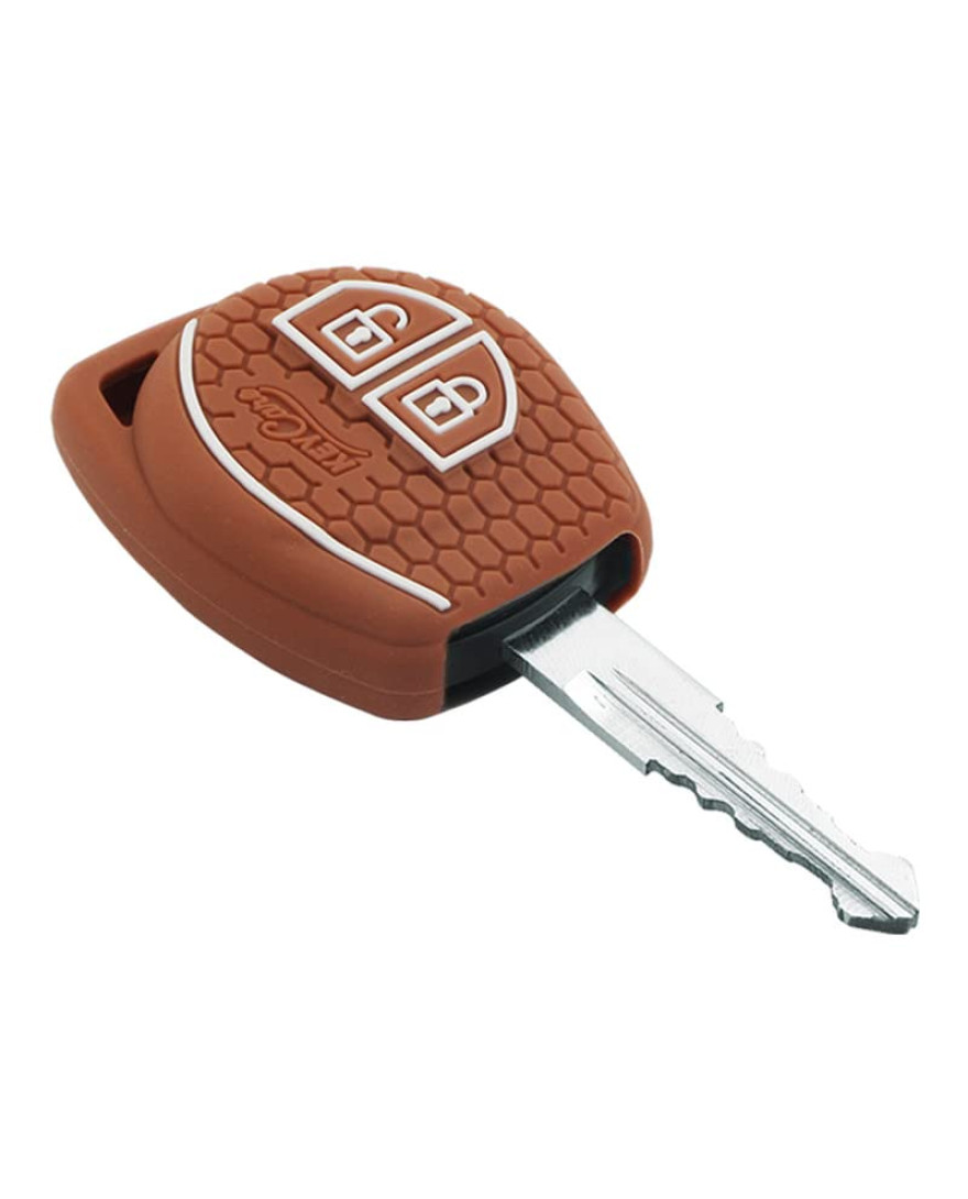 Key Care KLC 23 Silicon Car Key Cover Fit for Maruti Suzuki Alto,Baleno,Dzire,Ertiga | Brown