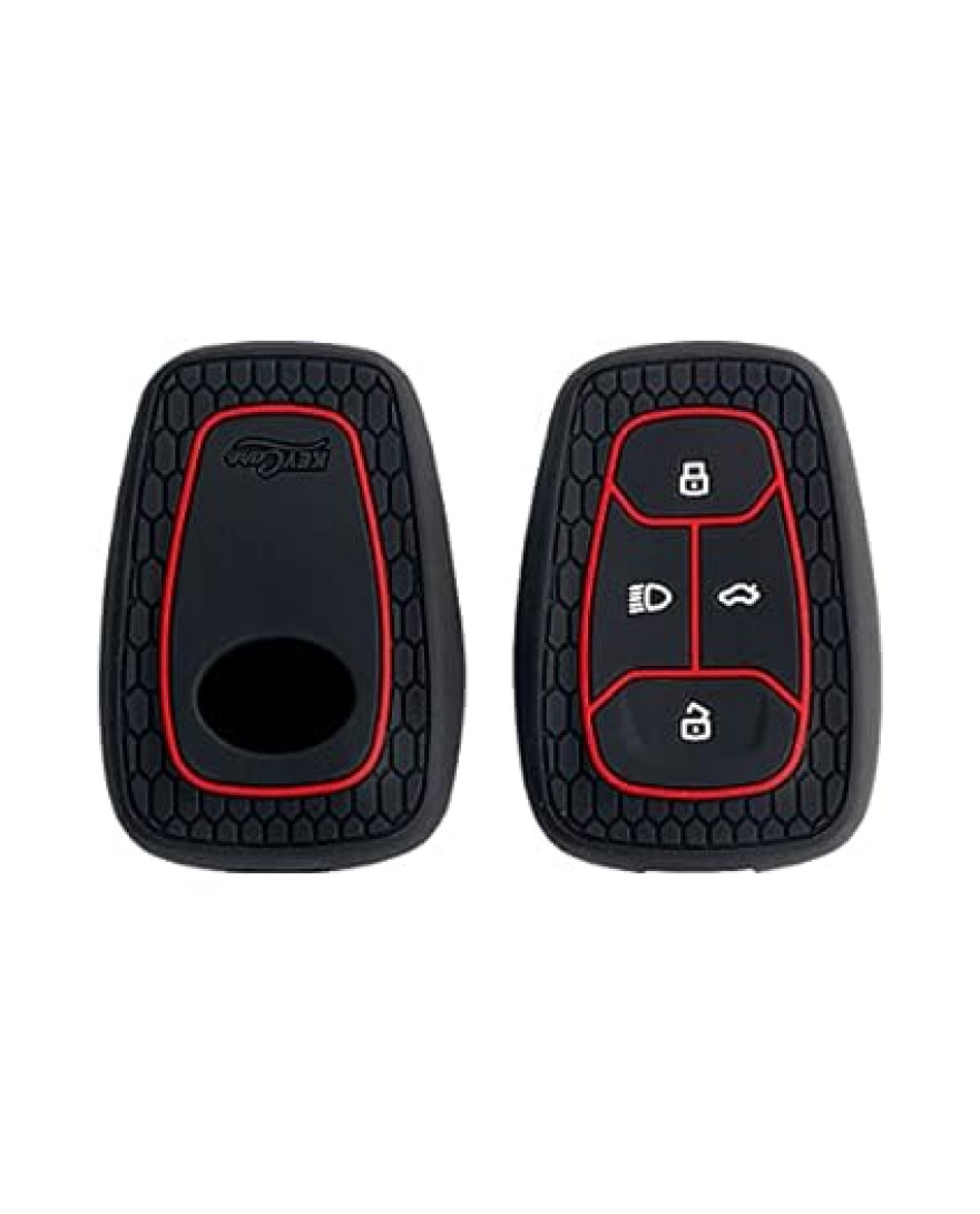 Key Care KLC 08 Silicon Car Key Cover Fit for TATA Altroz,Gravitas, Harrier | Black