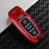 KeycarePremium Metal Alloy Key Cover for Audi Q7, RR, TT, R8, A6 | Carbon Fibre Red