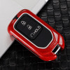 Keycare Premium Metal Alloy Key Case for Honda AMAZE | Metal HON 3 | Carbon Fiber Red Colour