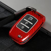 Keycare Premium Metal Alloy Key Case for Kia SELTOS 3B FLIP KEY REMOTE | Metal KIA 5 | Red