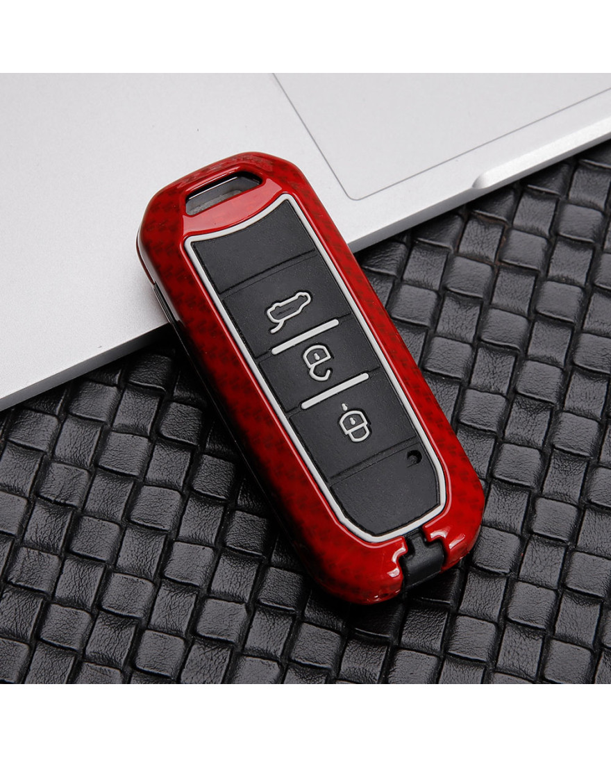 Keycare Premium Metal Alloy Key Case for MG HECTOR | Metal MG 1 | Red