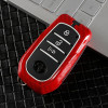 Keycare Premium Metal Alloy Key Case for Toyota FORTUNER | Metal TOY 8 | Red
