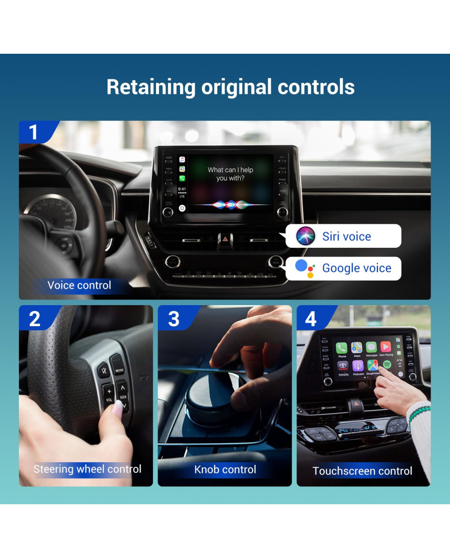 Langruige MX Wireless CarPlay & Android Auto Adapter with AirPlay - 2024's newest masterpiece, Plug & Play, OTA-Upgrade, Quick Change Mode