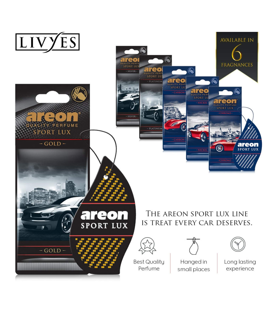 AREON Sport LUX Carbon Quality Perfume | Cologne Cardboard Car And Home Air Freshener | LX04