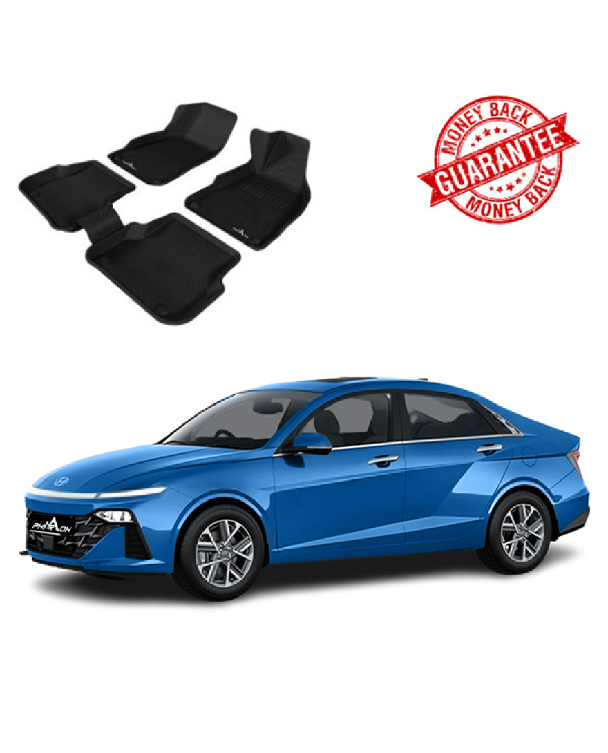 3D PHARAOH HYUNDAI VERNA ABOVE 2023 MODELS Car Floor Mats | Custom Fit, All-Weather, Non-Slip, Odorless, Eco-Friendly | 3 PCS