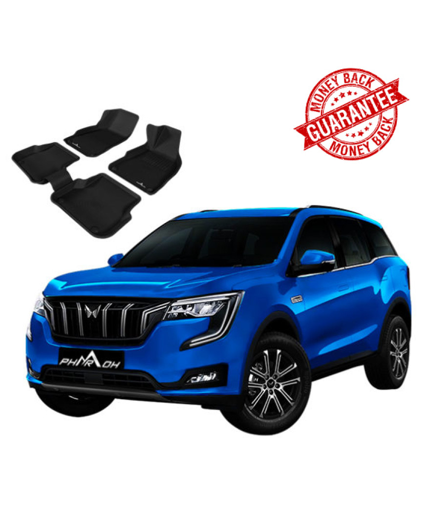 3D PHARAOH MAHINDRA XUV700 MANUAL 3 ROWS Car Floor Mats | Custom Fit, All-Weather, Non-Slip, Odorless, Eco-Friendly | 4 PCS