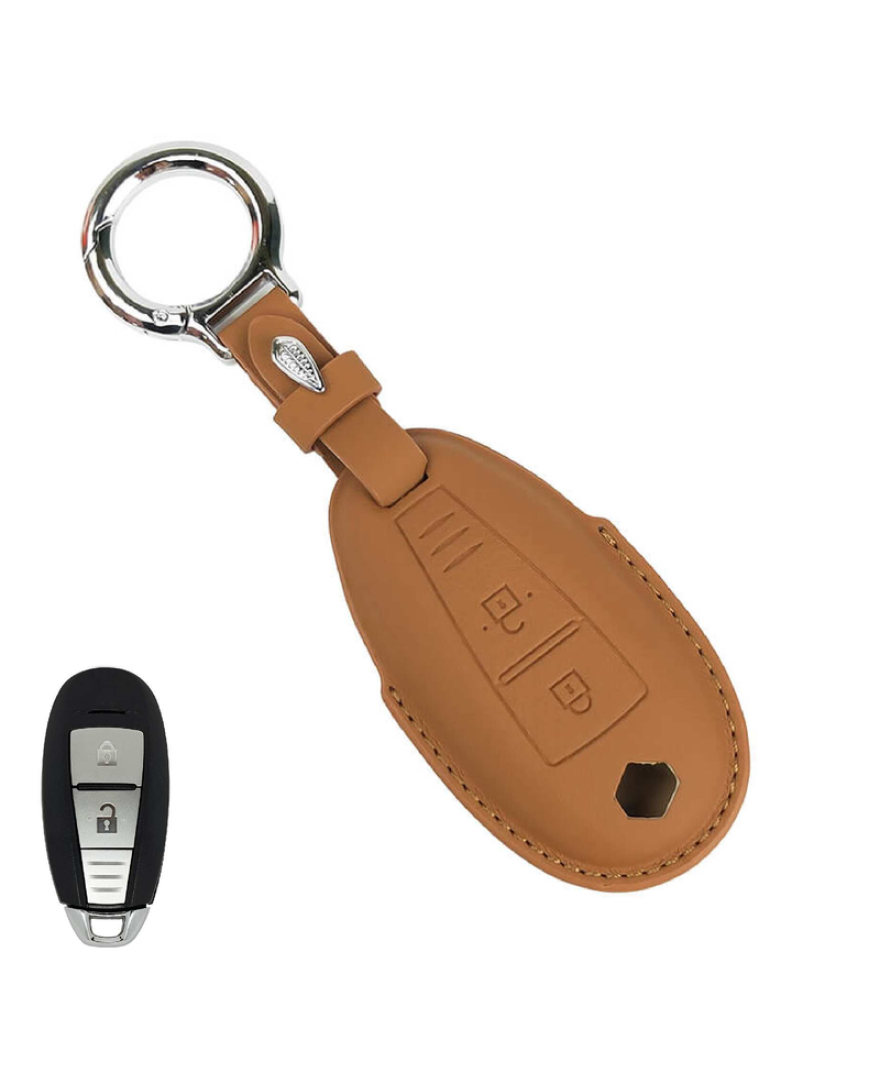 KeyCare PU 3D Maruti Suzuki Pure Vegan Leather Series Key Cover With Key Chain 04