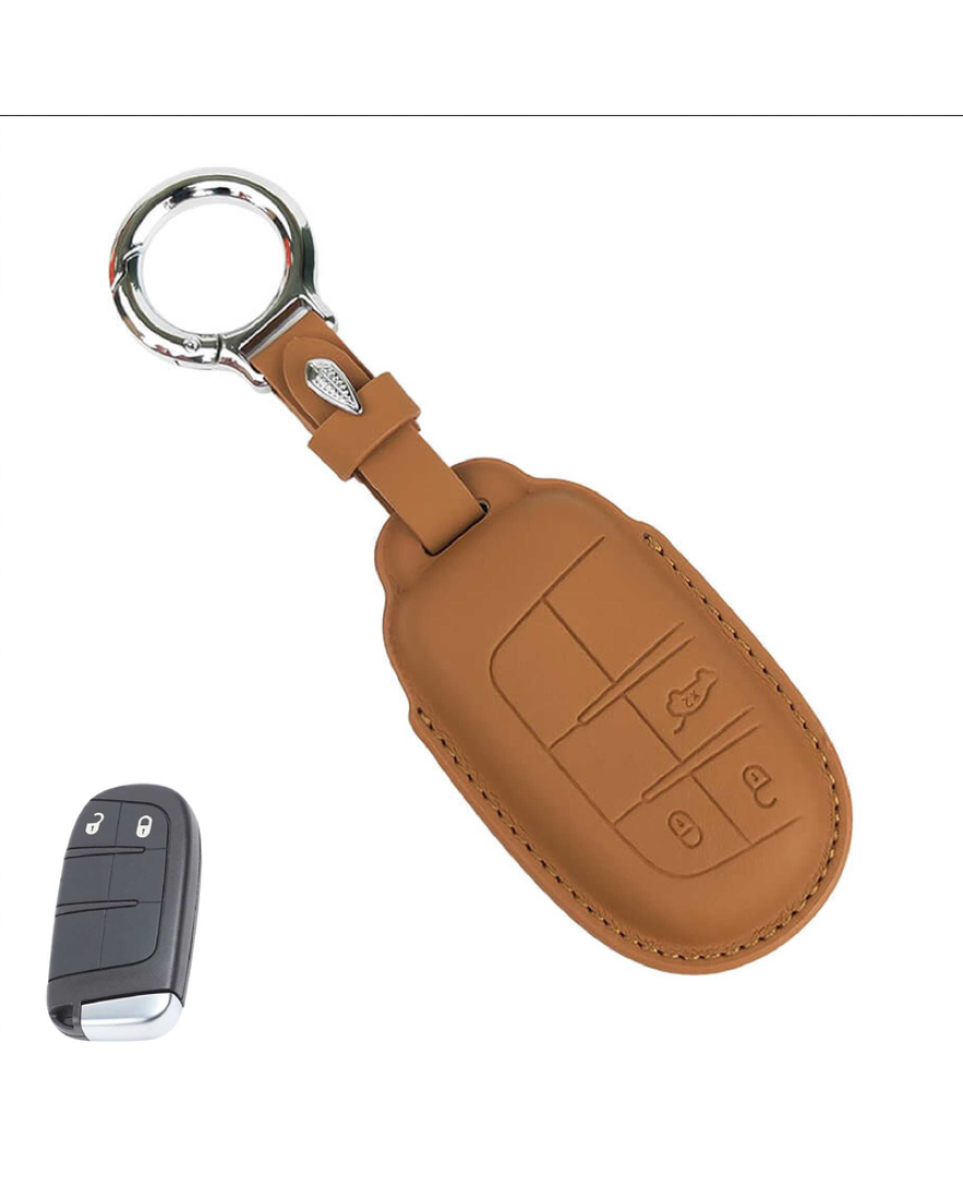 KeyCare PU 3D Jeep Pure Vegan Leather Series Key Cover With Key Chain 28