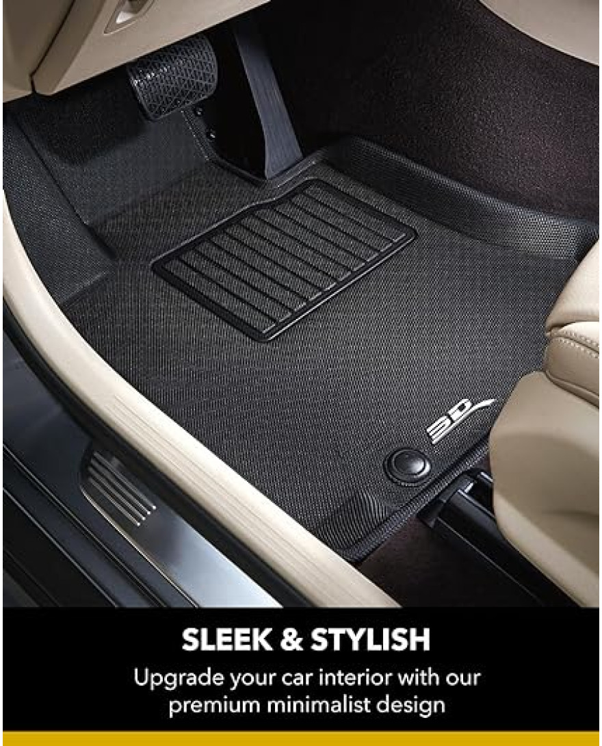 3D MAXpider All-Weather Floor Mats for Audi E-TRON 2019 to 2023 Premium Custom Fit Car Floor Liners, Kagu Series