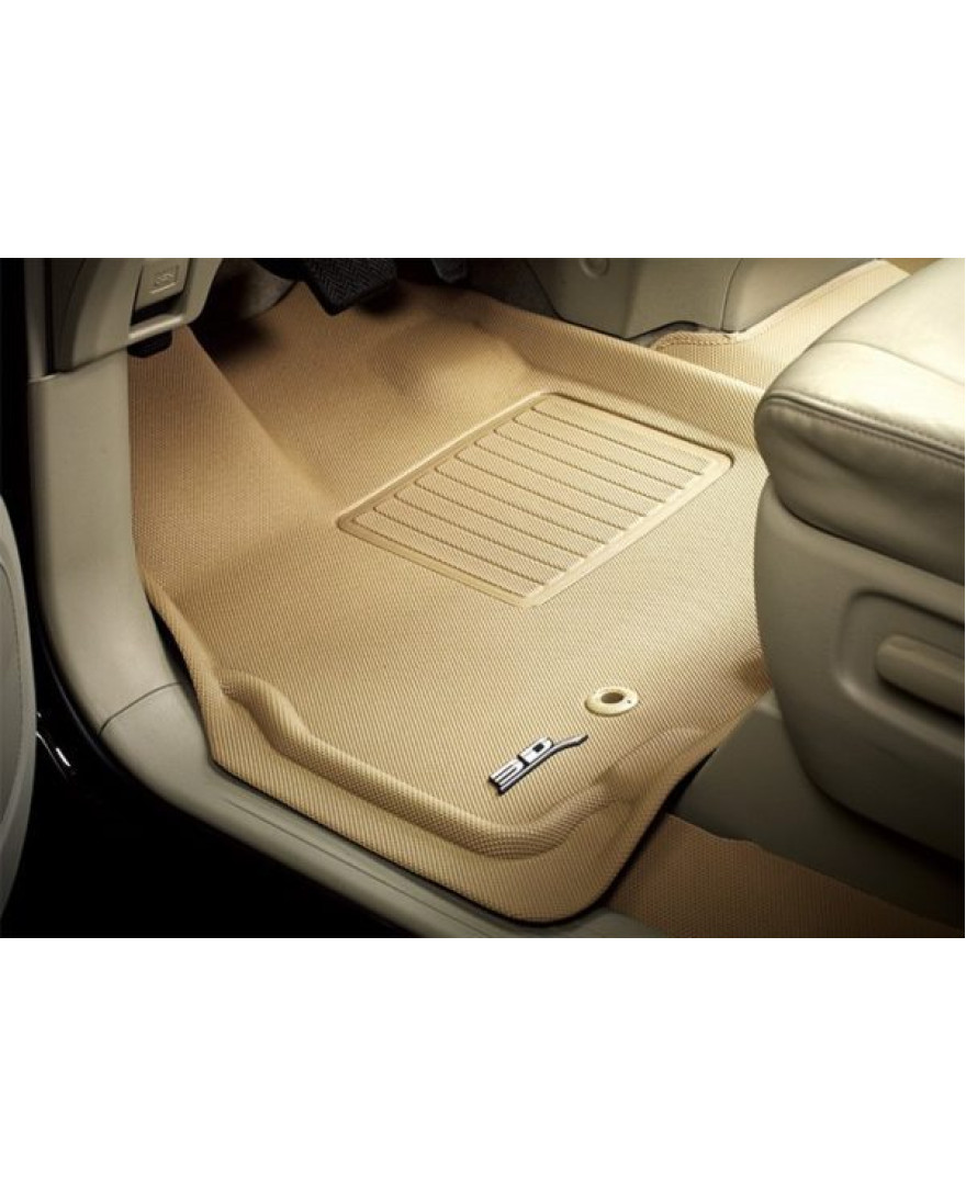 3D Kagu Floor Mat Compatible for BMW 3 Series Gran Turismo GT F34 2013 to 2018 | Custom Fit All Weather Car Floor Mats| 1st And 2nd Row | Beige