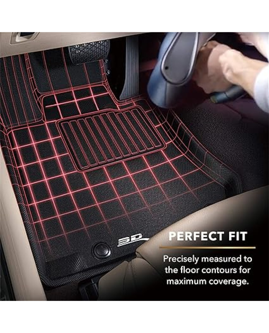 3D MAXpider Custom Fit KAGU Floor Mat | BLACK | Compatible with  BMW 2 Series Gran Coupe F44 RWD 2020 to 2023 | Complete Set