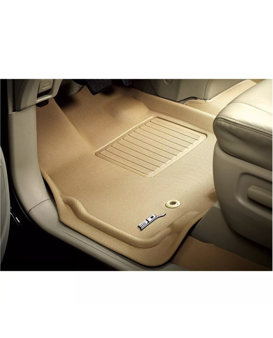 3D Kagu Floor Mat Compatible with MAHINDRA XUV500 2011 to 2016 | Set of 4 Pcs| BEIGE | Custom Fit