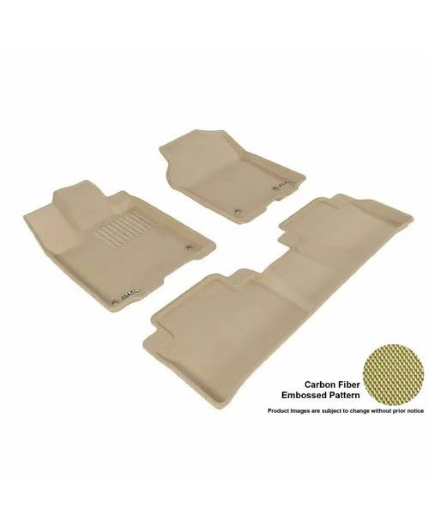 3D Kagu Floor Mat Compatible with  PORSCHE MACAN 2019 to 2023+ | Set of 4 Pcs | Custom Fit | BEIGE