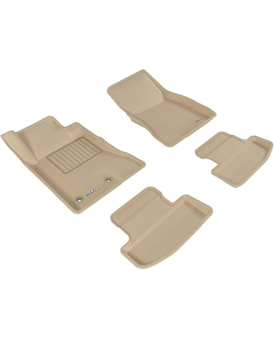 3D Kagu Floor Mat Compatible with  RENAULT DUSTER 2012 to 2018 | Set of 3 Pcs | Custom Fit | BEIGE