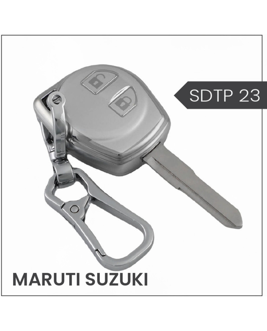 keycare silver dust TPU key cover for Fronx, Jimny, Swift, Dzire, XL6, Ignis, Grand Vitara, Brezza, WagonR, Vitara Brezza, Celerio, Ertiga, Ciaz, Scross, Baleno, Alto 2B Remote Key | SDTP 23