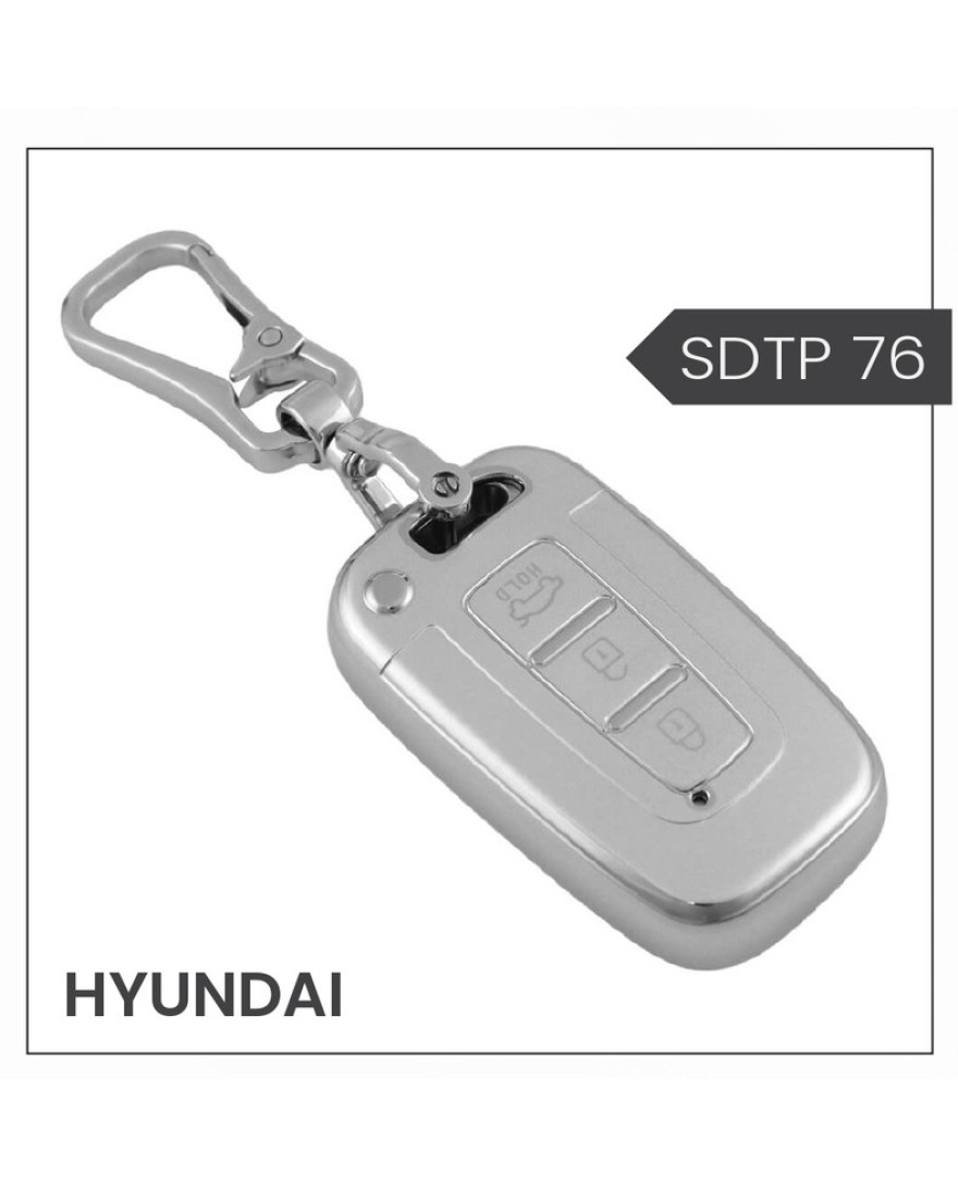 keycare Silver Dust TPU key cover And keychain for i20, Verna, Elantra old 3 button smart key | SDTP 76,SDTPKeychain