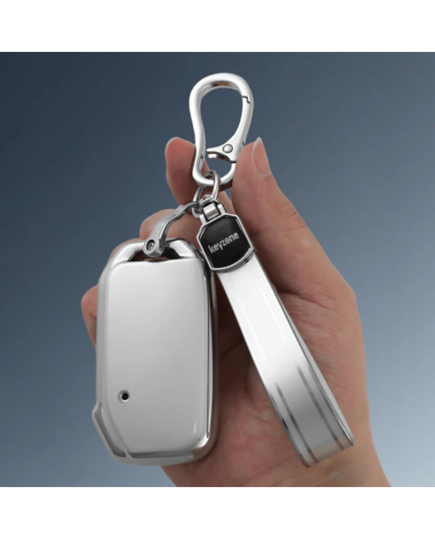 keycare Silver Dust TPU key cover And keychain for Seltos, Sonet 2023 onwards 3 button smart key | SDTP 79, SDTP Keychain