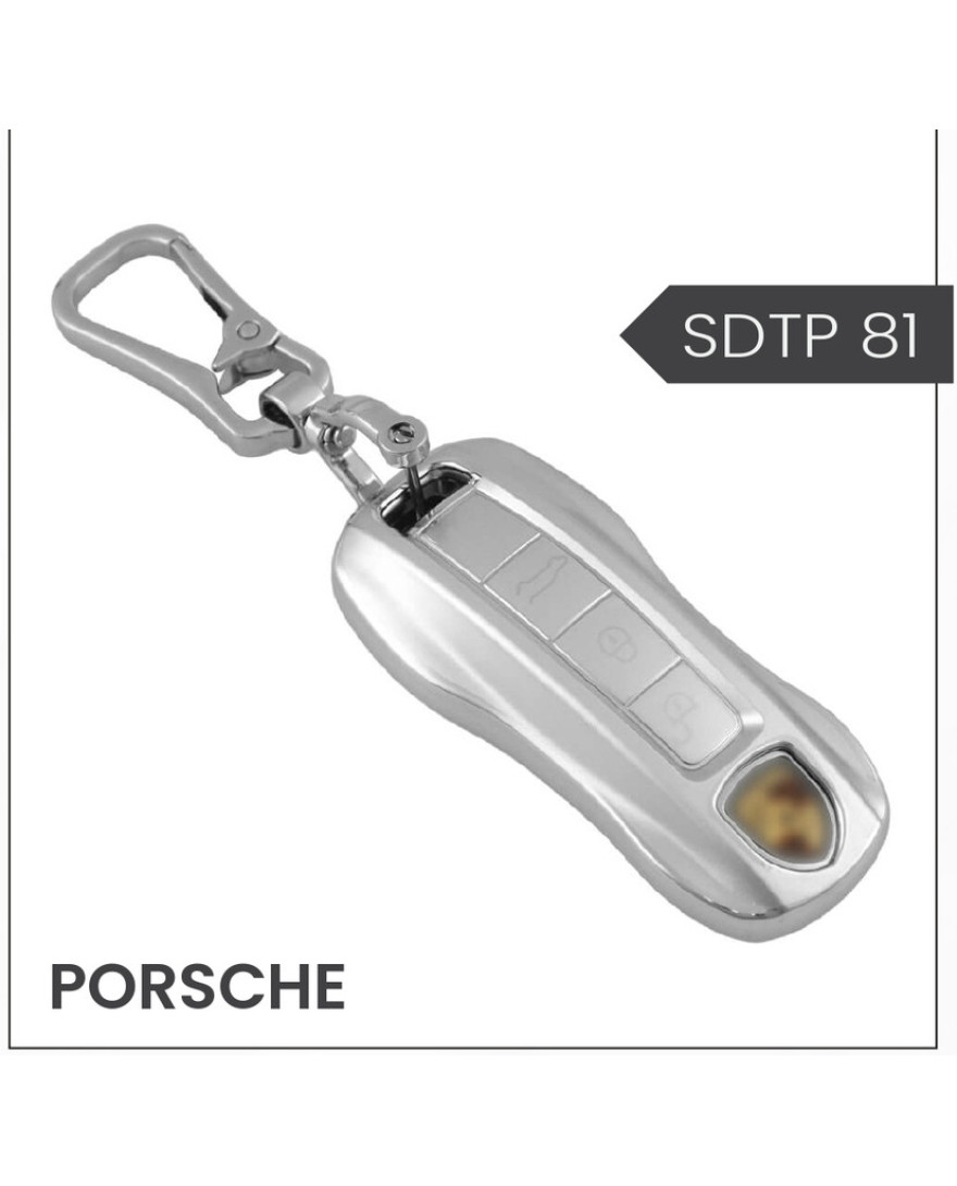 keycare Silver Dust TPU key cover And keychain for Taycan, Cayenne, Panamera, 911, Carrera smart key | SDTP 81,SDTPKeychain