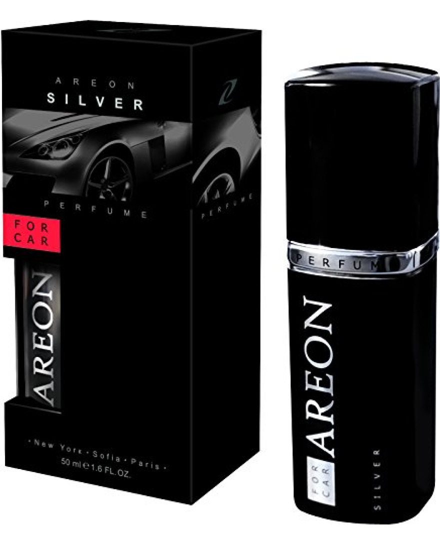 Areon Silver Perfume Car Air Freshener | 50ml | Metal Bottle | AP01