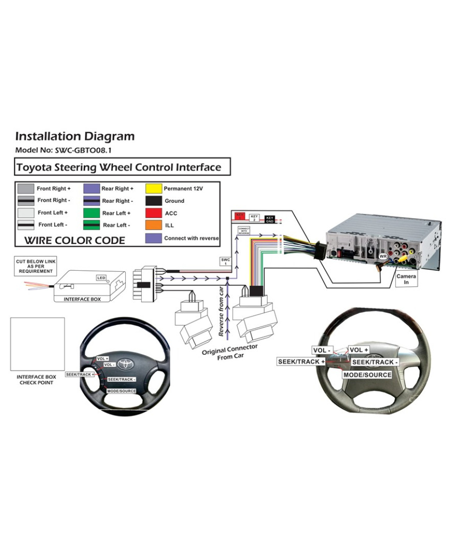 Global Byte Toyota 20pin Steering Wheel Control Interface | SWC-GBTO08.1