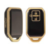 Keycare TPU Key Cover Compatible for Glanza, Urban Cruiser Hyryder Smart Key | TP05 Gold Black