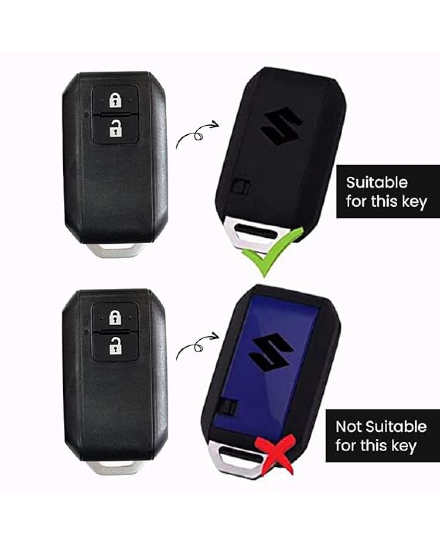 Keycare TPU Key Cover Compatible for Glanza, Urban Cruiser Hyryder Smart Key | TP05 Gold Black