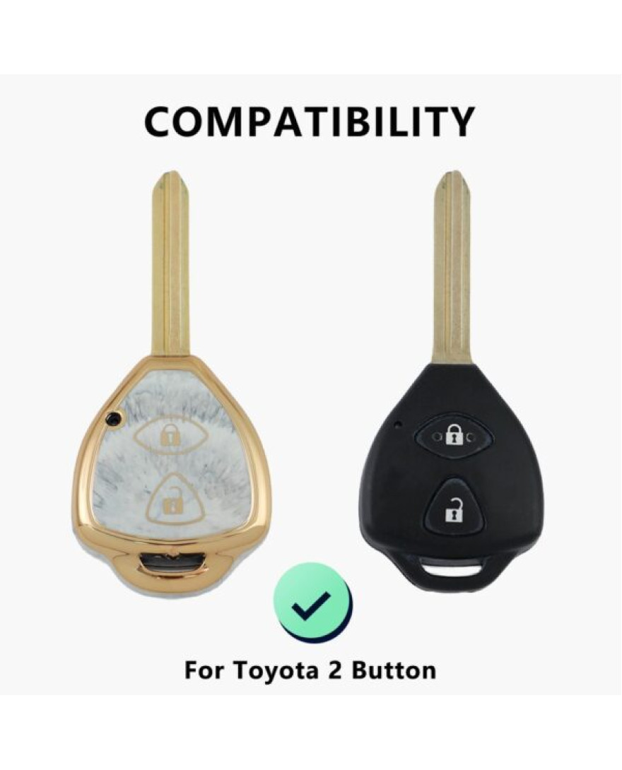 Keycare TPU Key Cover For Fortuner, Innova 2 Button Smart Key | TP32 Marble