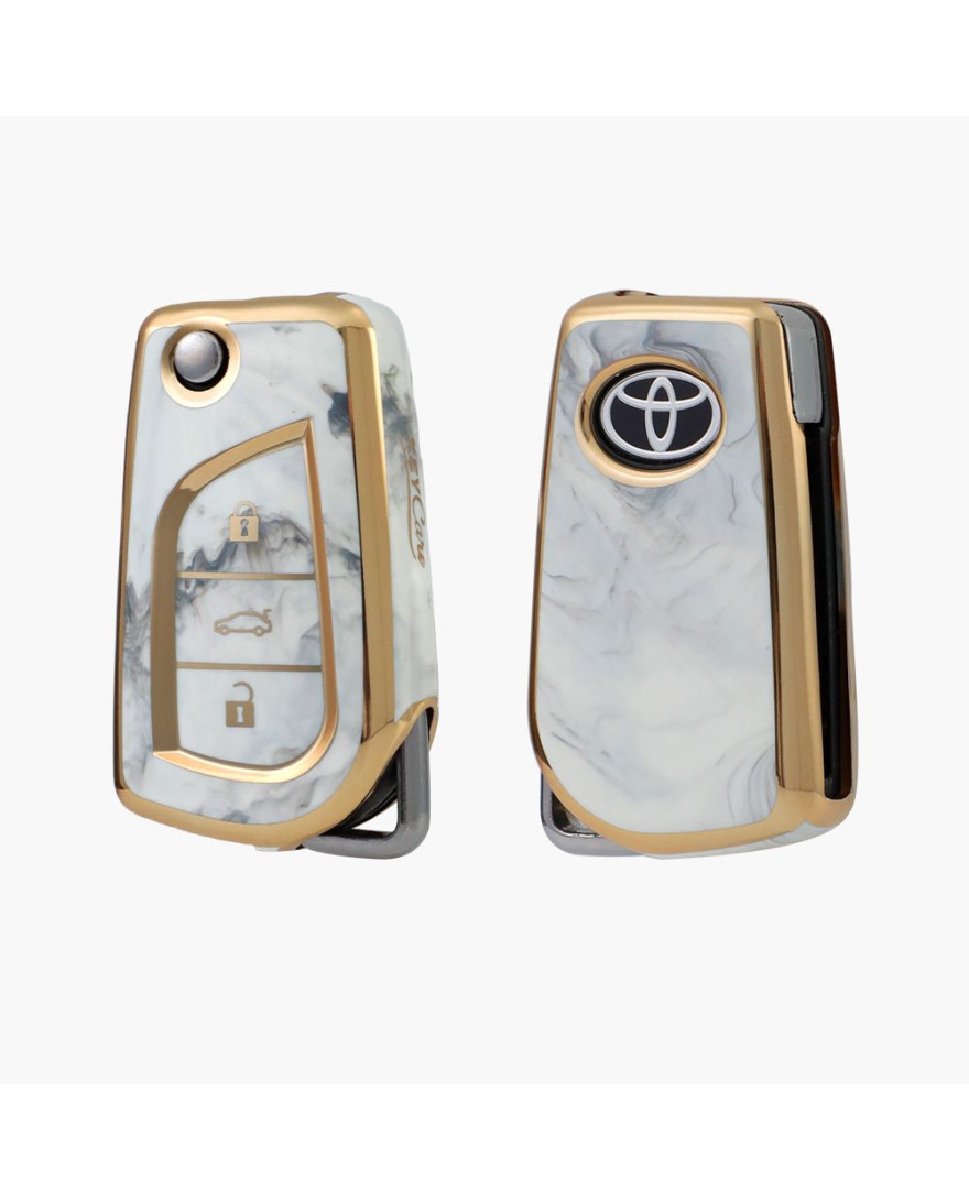 Keycare TPU Key Cover For Fortuner, Innova | TP42 Marble