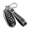 Keycare TPU Key Cover For Fortuner, Innova TP32 Silver Black