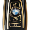 keycare TPU Key Cover For BMW : X4, X3, 5 Series, 6 Series, 3 Series, 7 Series 4 Button Smart Key T1  | TP58 Gold Black